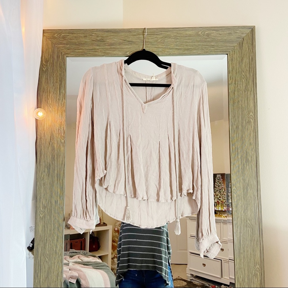 Floreat Tan boho blouse